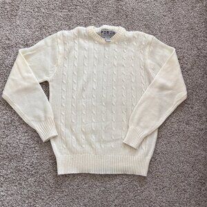 80's Ivory Pullover Sweater - Size Medium - Forum Sportswear